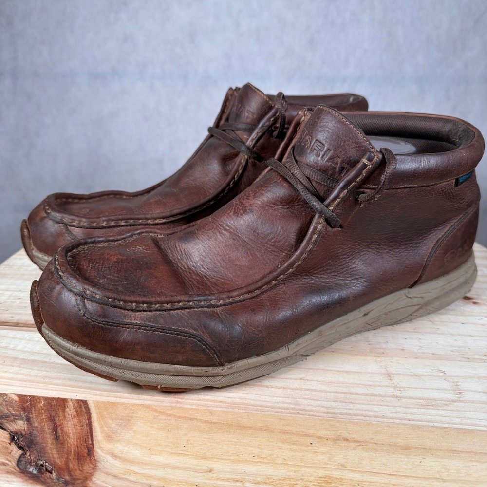 Ariat Spitfire Boots Mens 12 Brown Good Waterproof Leather Moc Toe 10038479